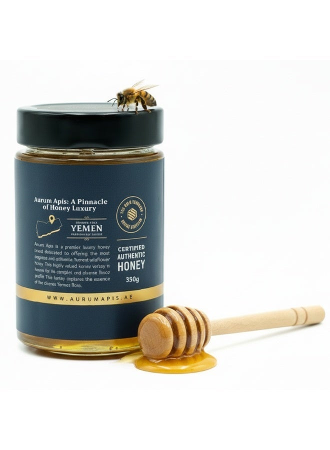 Aurum Apis Yemeni Wildflower Honey, 100% Raw Unfiltered Pure Honey, Hand Harvested Organic Honey, Non-GMO, Rich Nutrients & Energy Source, Respiratory Relief, Thick Honey – 330g Honey Jar - Image 3